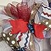 Red Burlap and Blue Patriotic Ribbon Wreath Handmade Deco Mesh Available in 24 and 28 inch diameters High Quality