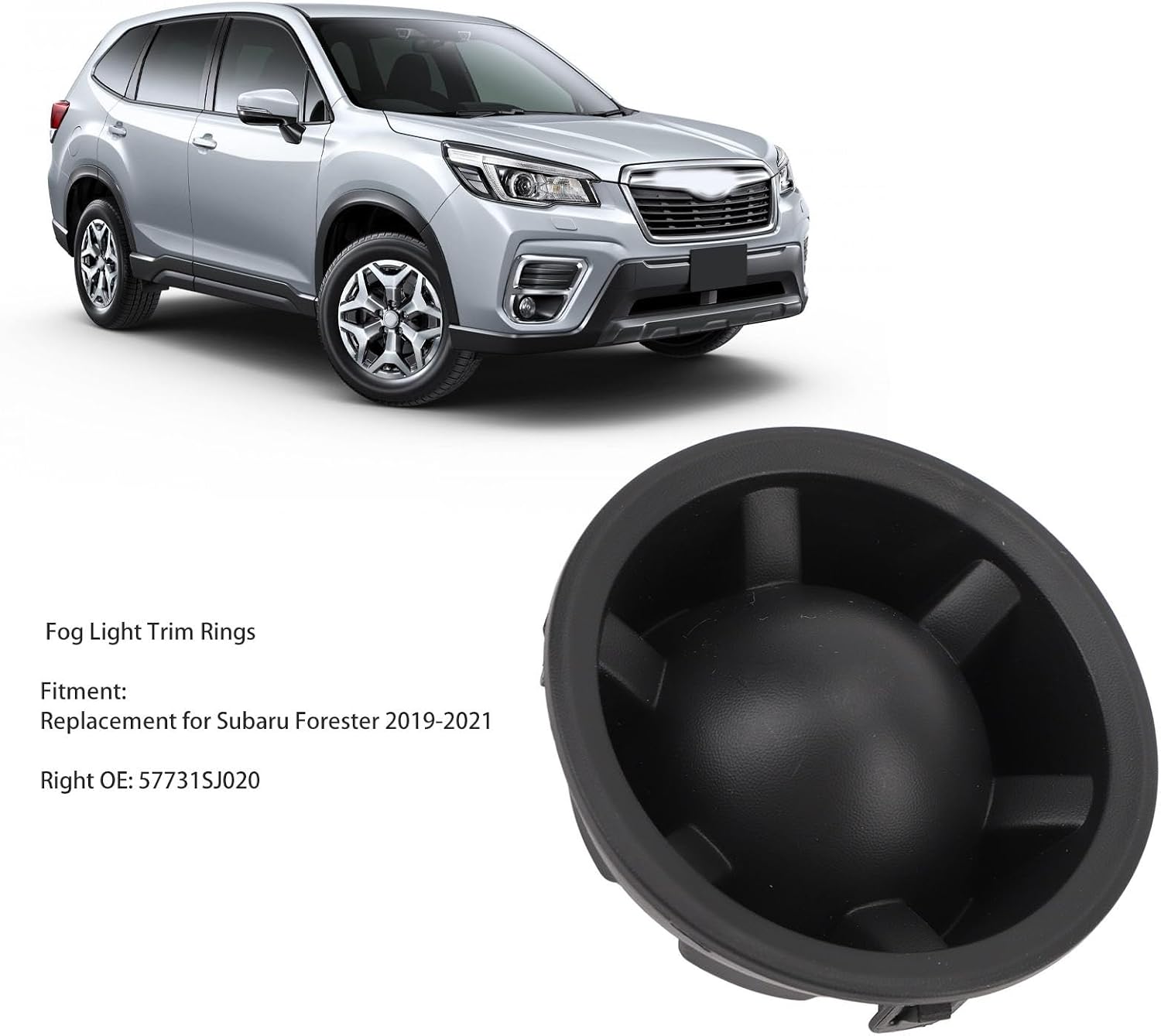 Pomya Fog Light Bezel Weather Fog Light Frame Cover for Forester 2019?2021, Fog Light Trim Rings (Right: 57731SJ020)