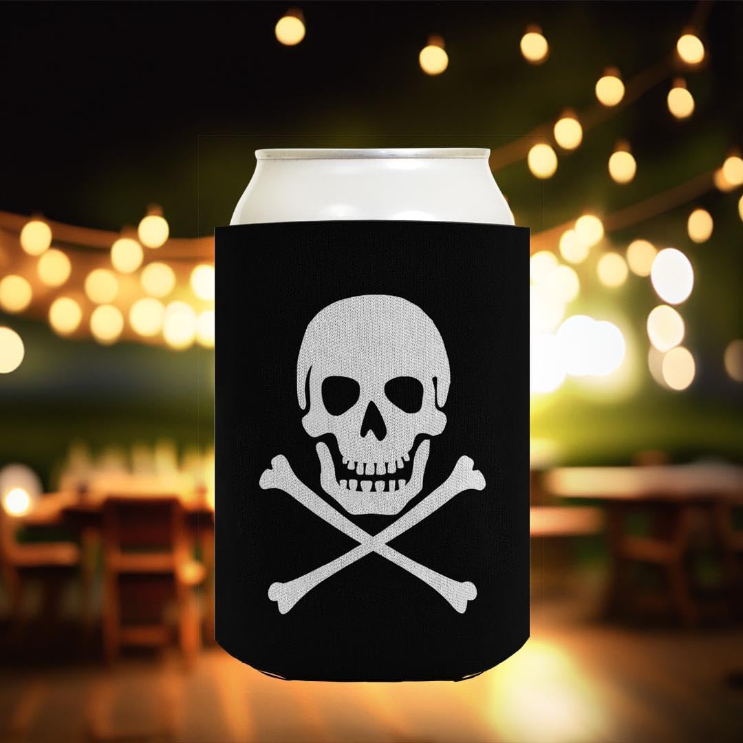 Goth Drink Cooler Jolly Roger Skull and Crossbones 24-Pack Can Drink Thermocoolers Party Pack