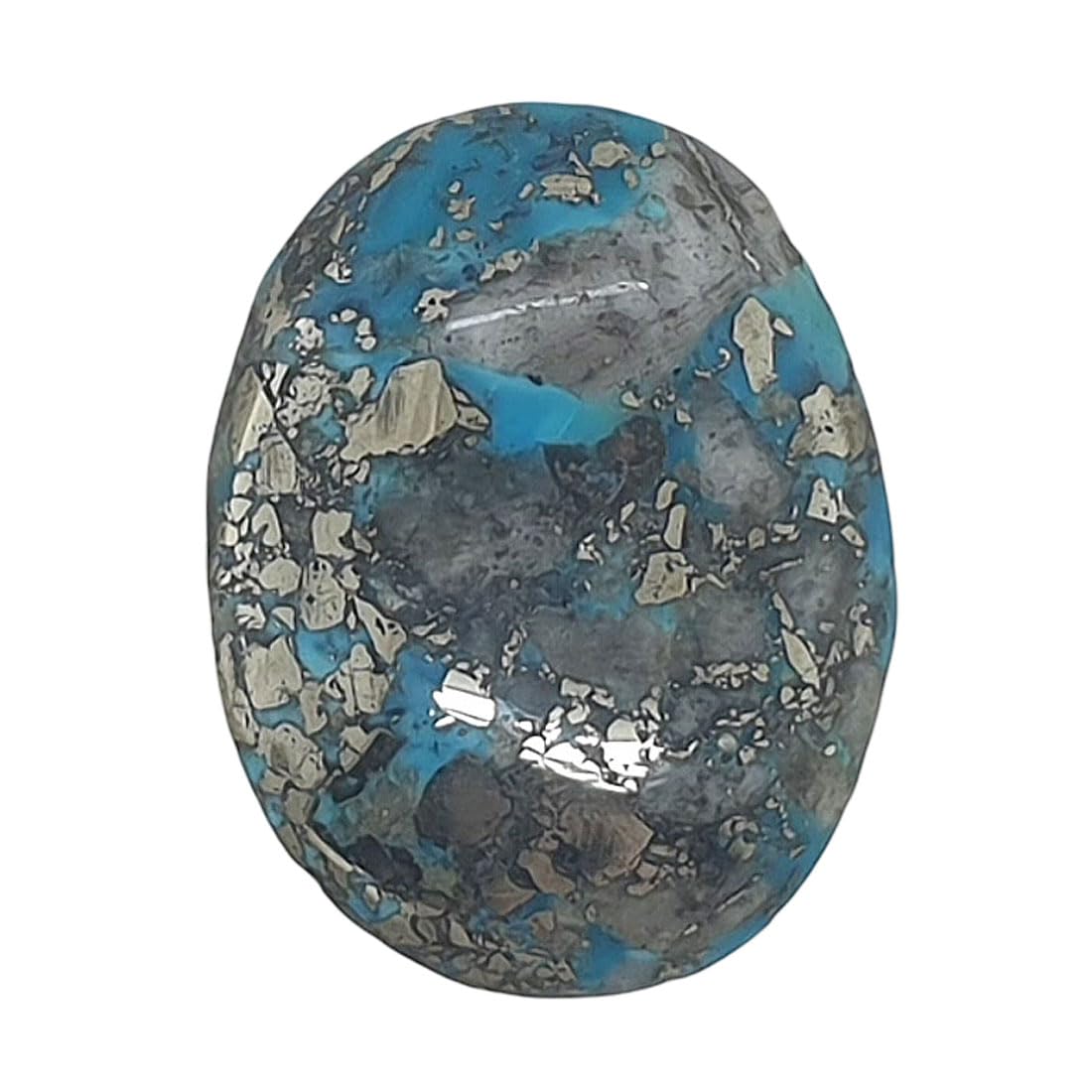 sahiba gems 85 Carat (Big Size) Natural Blue Turquoise (Firoza) Gemstone | Oval Shape Loose Stone with Sparkling Color for Astrology & Jewelry-picture-26