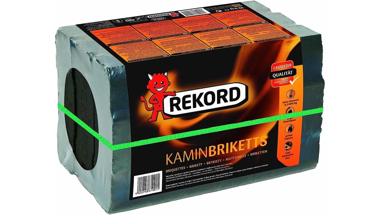 Brennstoff Brykiety z węgla brunatnego Heizprofi - wysoka zawartość energii, dzięki czemu bardzo duża emisja ciepła 2 x 10 kg