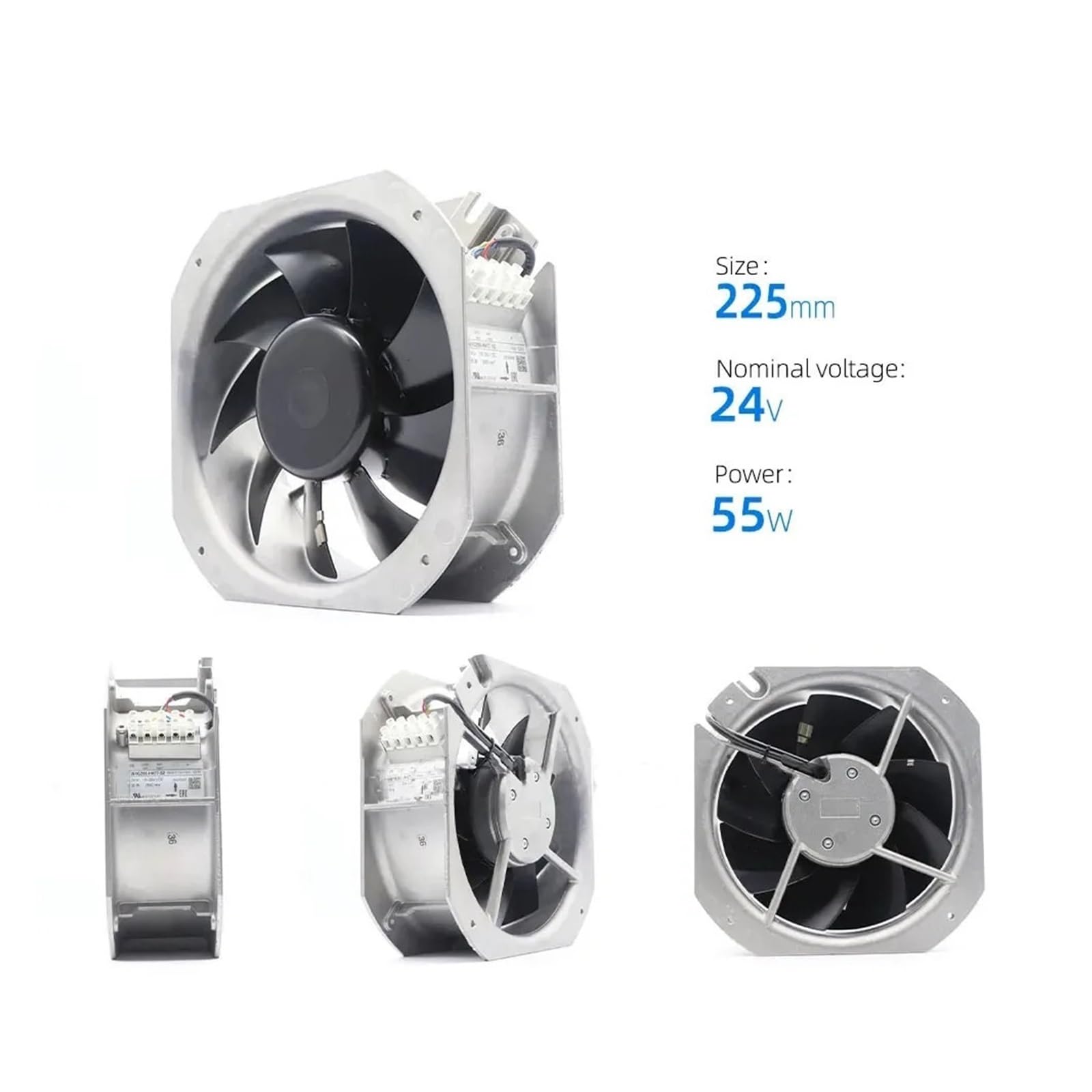Wentylator chłodzący szafkę sterowniczą falownika 24VDC 55W 225*80mm W1G200-HH77-52