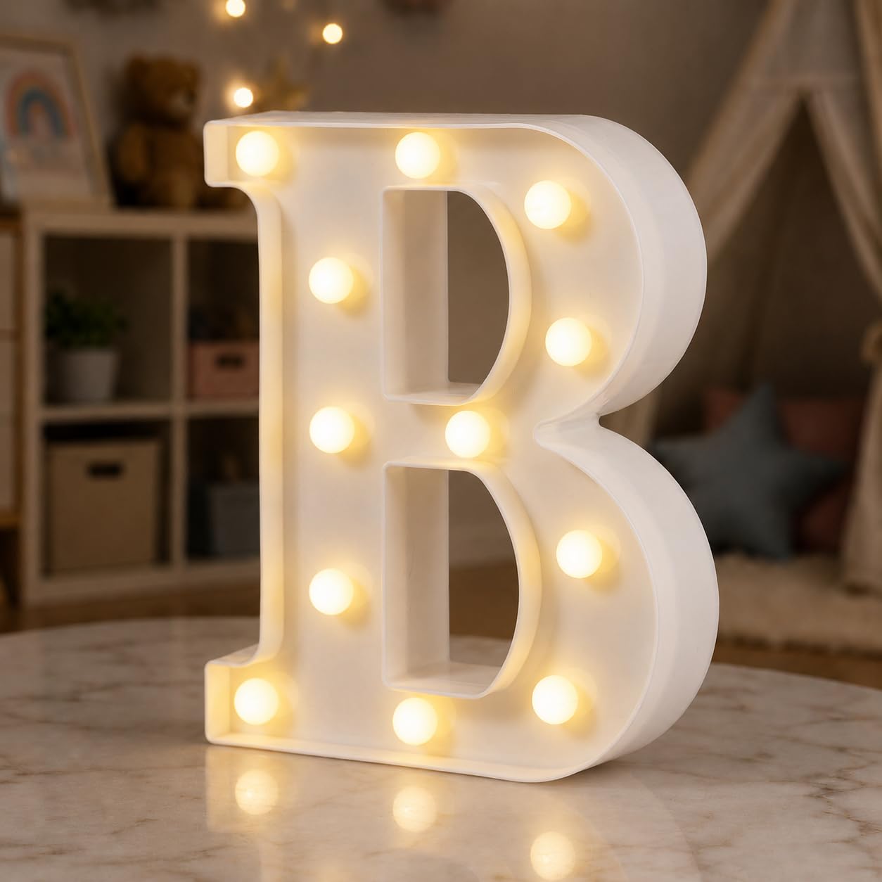 HXWEIYE Light Up Letters B, 8.58 Inch Battery Opearted, 12 LEDs