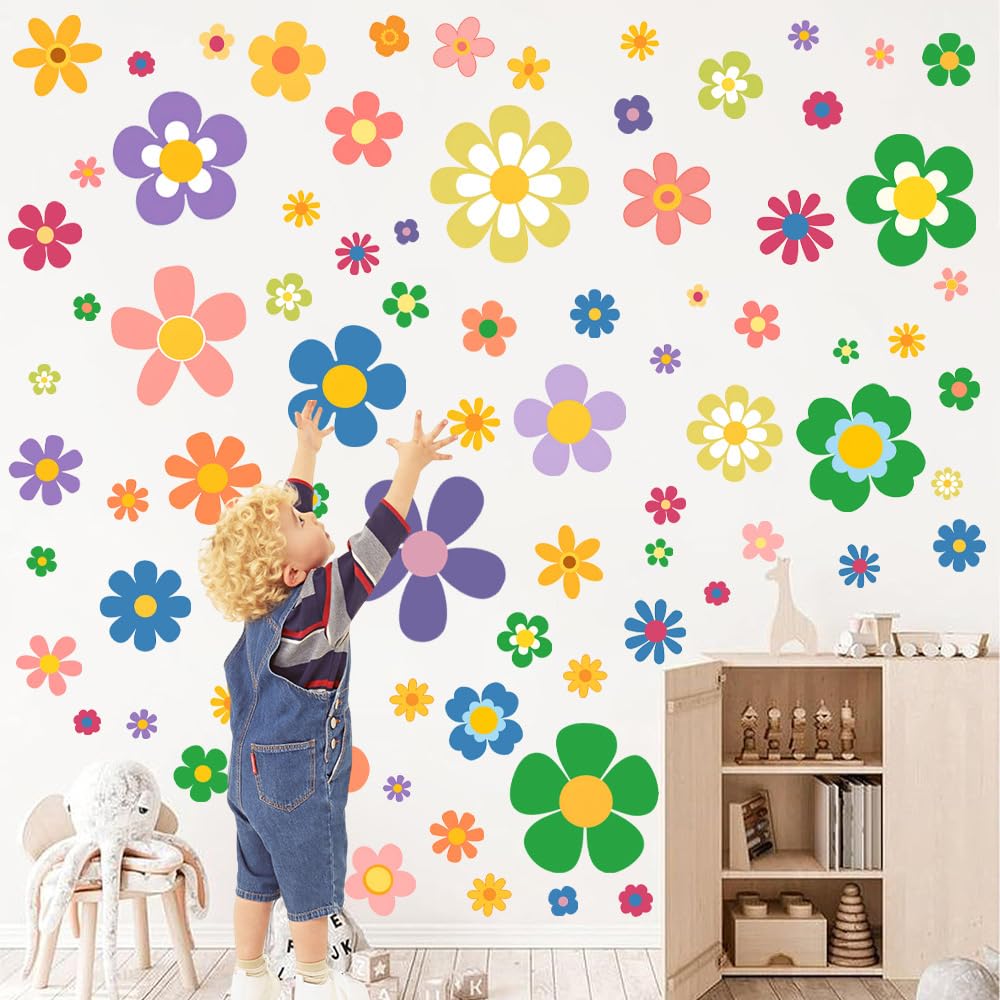 88 Autocollants Muraux Fleurs MSLSOZ - Film Blanc Non Transparent - Pour Chambre D'enfant, Décoration Créative - 7