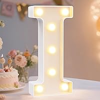 Vista 196 de Pooqla Letrero de Luces LED de Marquesina con Letras, Letra del Alfabeto Iluminada para Decoración del Hogar, Fiesta, Boda R