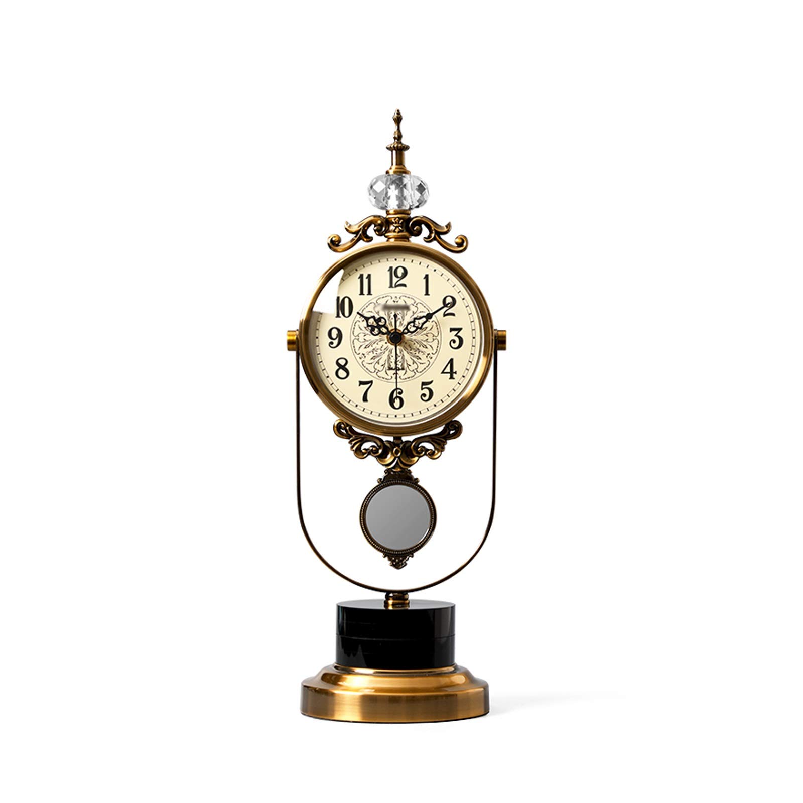 Reloj de mesa de metal silencioso con pila AA para mesita de noche