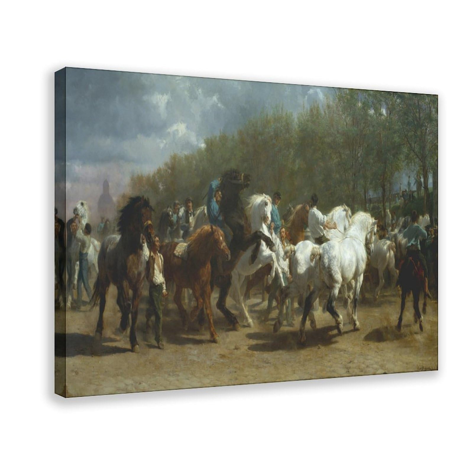 Le 100 Migliori Pitture del Mondo La Fiera dei Cavalli di Rosa Bonheur Poster per Camera da Letto Tela Decorativa per Sport Paesaggio Ufficio Decorazione per Stanza Regalo Cornice 40x60cm