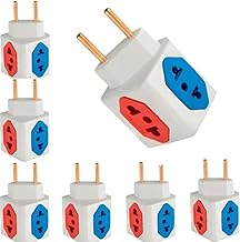 KIT Com 7 Adaptadores Benjamim Cubo 3D Com 3 Entradas de Tomada 10 Amperes E 1 Entrada de Tomada 20 Amperes CORES SORTIDAS Plug Padrão Novo 3 Pinos Resistente PREMIUM