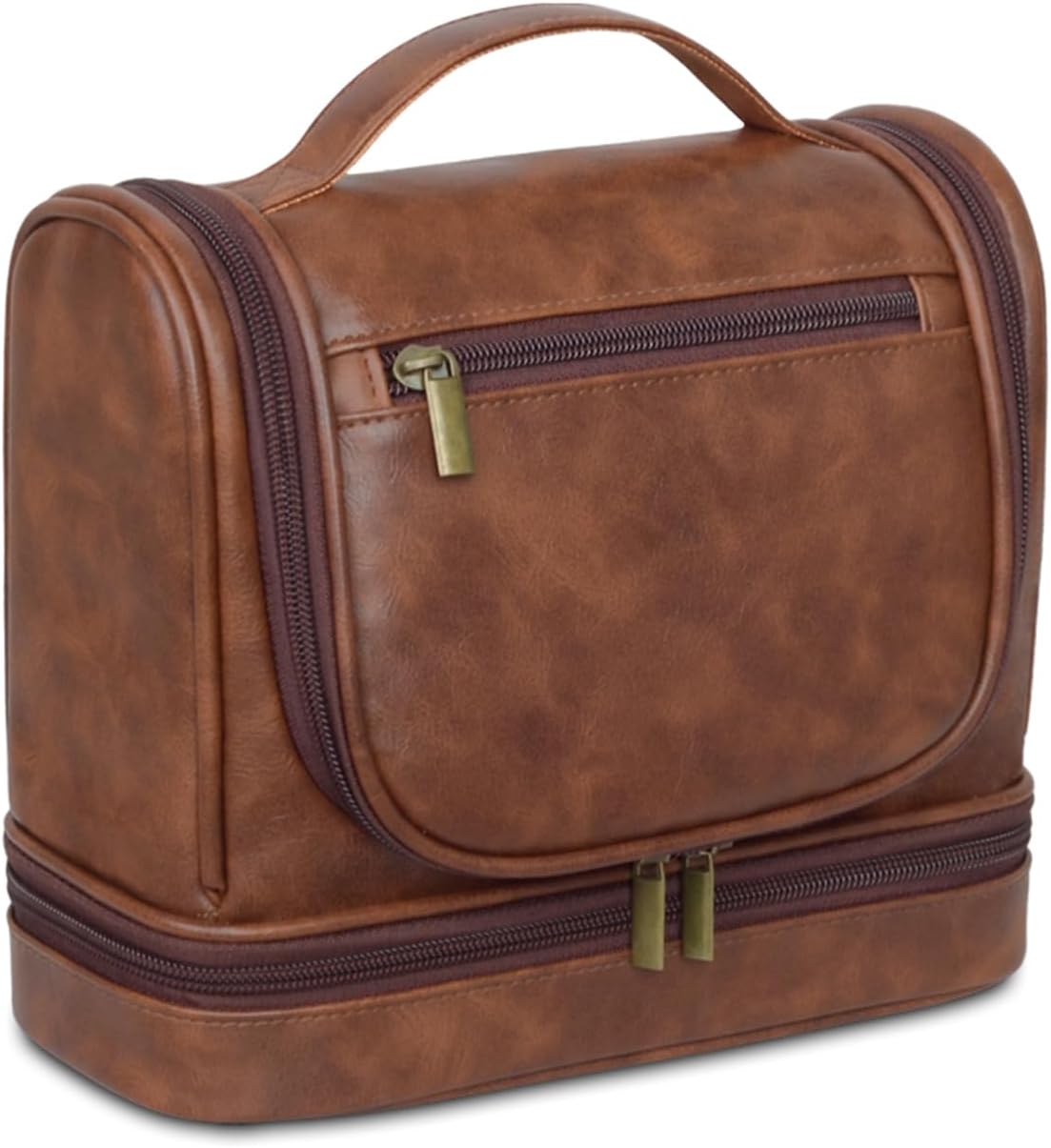 Personalized Toiletry Bag Leather Shaving Dopp Kit Bag for Men Hanging Makeup Bag Hanging Cosmetic Organizer Kit