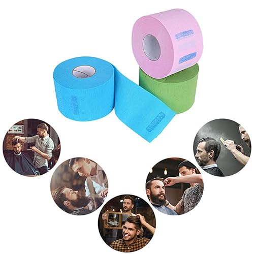 Miniatura 5 de 2 rollos de tiras de cuello de peluquero desechables flexibles y resistentes bandas de papel para el cuello, cinta de papel para peluquería,