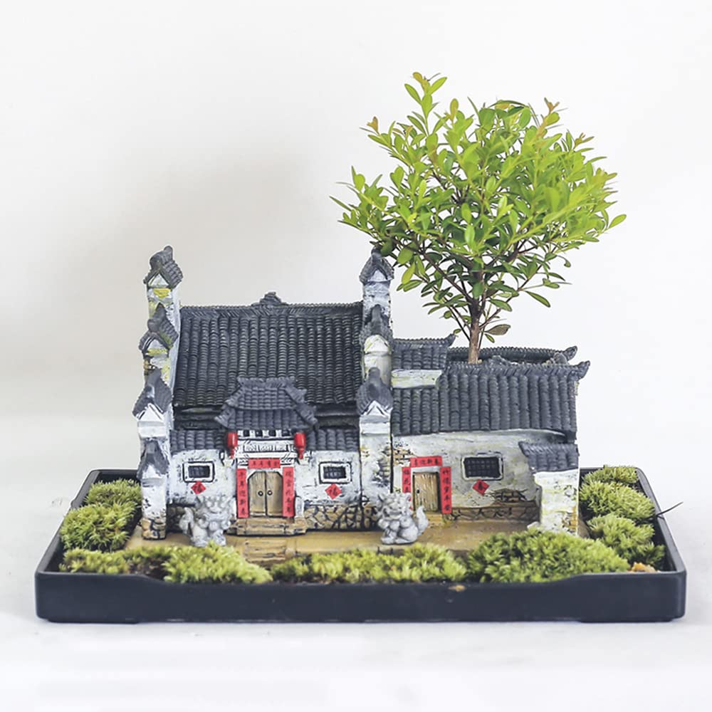 DFGHNBVC Fairy Garden Planter Pot Succulent Flower Pot Miniature House Kit Micro Landscape Decorations With Light Without Plants,D