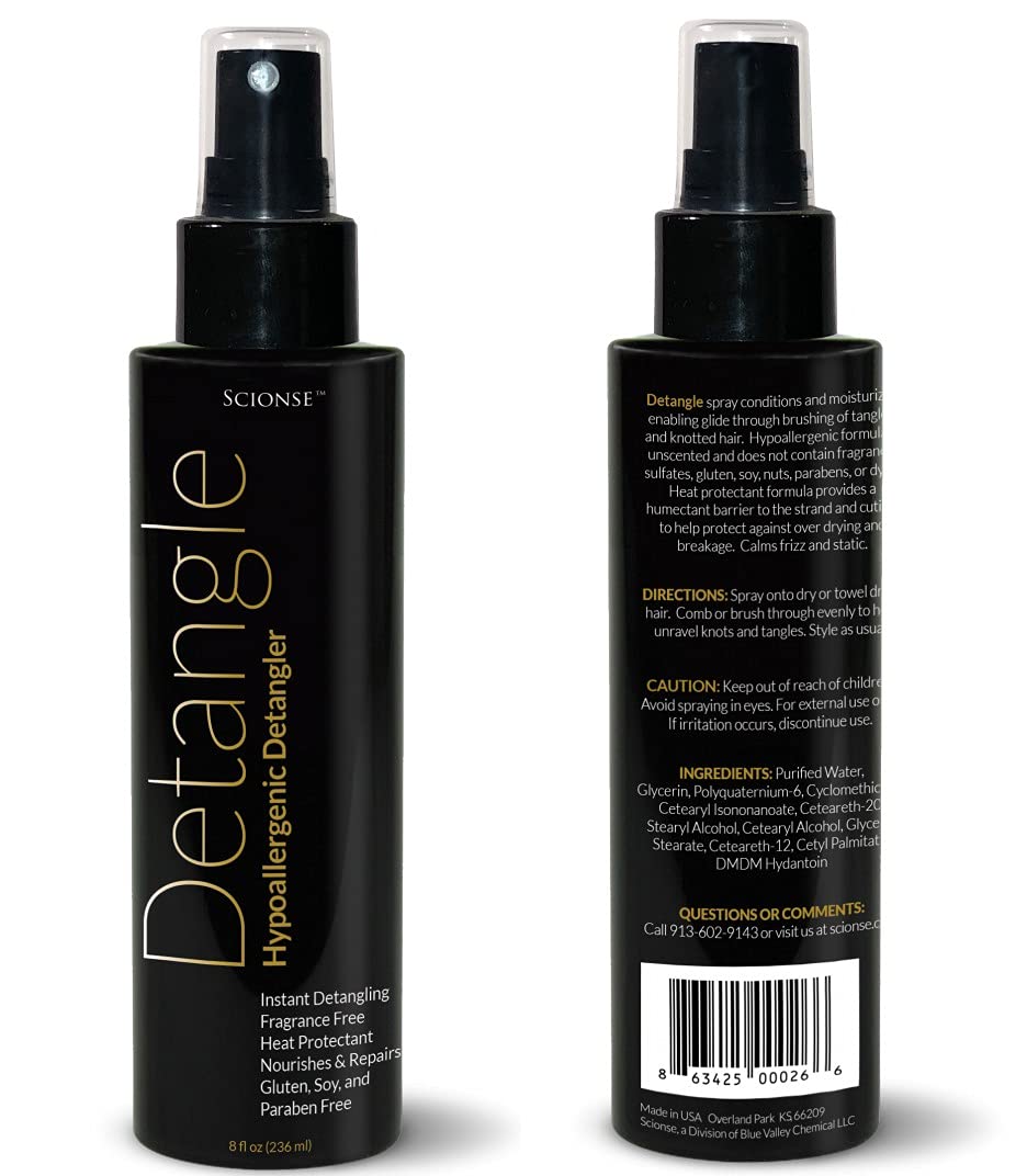 Scionse Hypoallergenic Detangle, Fragrance Free, Unscented, Heat Protectant- Detangler and Leave-in Conditioner : Beauty & Personal Care