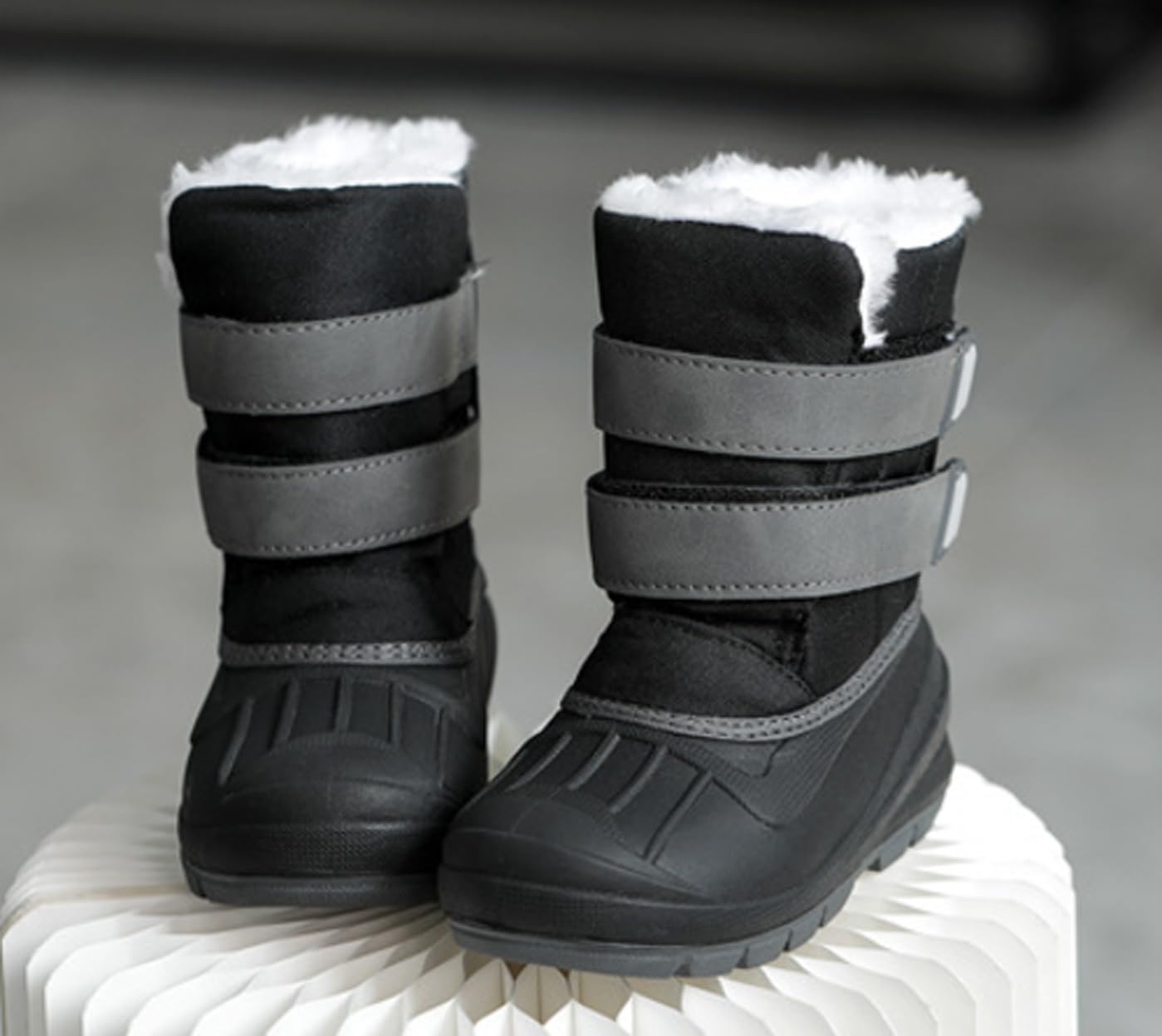 Pangolin Botas de Nieve para Niños y Niñas, Doble Cierre de Velcro, Interior Cálido con Pelo Sintético,Suela Antideslizante, Botas de Invierno para Nieve Lluvia Colegio y Outdoor