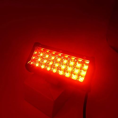 Miniatura 4 de Auxmotec Barra de luz LED roja todoterreno de 36 W, 7 pulgadas, luces de trabajo para conducción localizada, cápsulas, impermeables, para