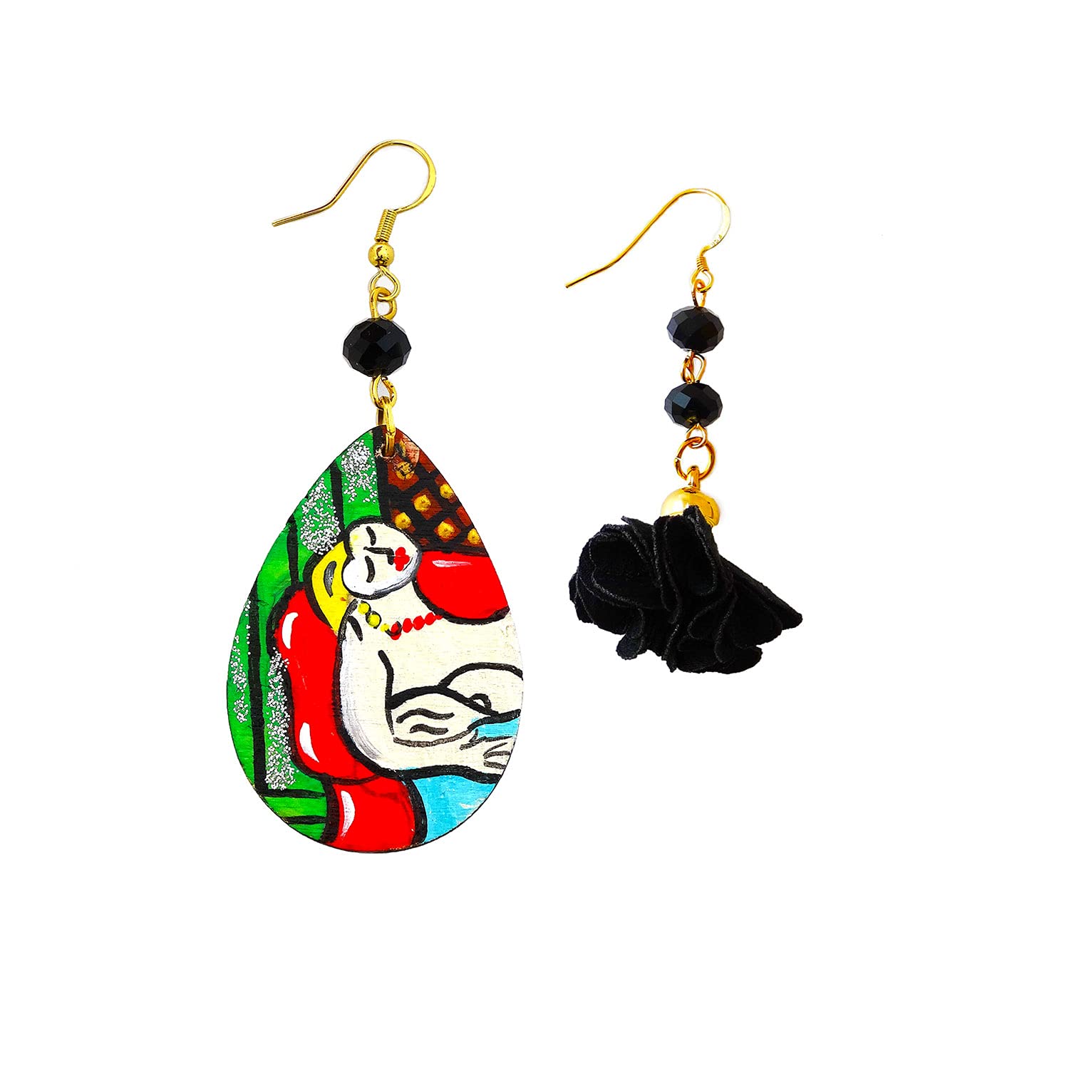 Boucles d'oreilles peintes à la main inspirées du rêve de Pablo Picasso