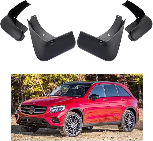 Guardabarros de coche con aletas de barro compatibles con Mercedes-Benz GLC 300 AMG-Line 2016-2019, AMG GLC 43 (modelos con estribos)