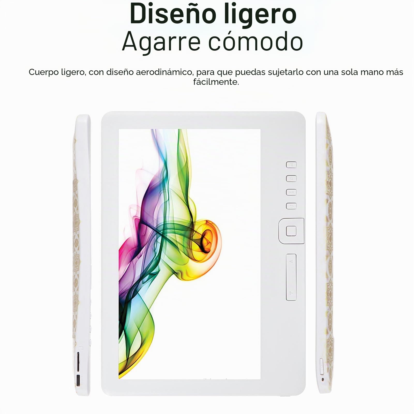 Lector de Libros Electrónicos, Lector de Libros Electrónicos LCD de 7 Pulgadas con Música, Video y Fotos Funciones Multimedia para Adultos, Estudiante, Amante de la Lectura (16G)