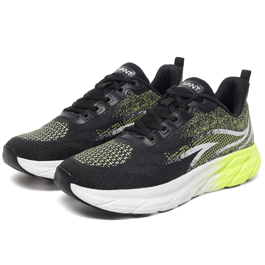 AVANT Men's SonicWave Running Shoes - Superior Cushioning, Enhanced Grip TPR Outsole, Superior Traction, Anti Skid, Lightweight, Shock Absorption Tech, Sports Footwear (AVMSH203CL02UK9_Black_UK9) 2