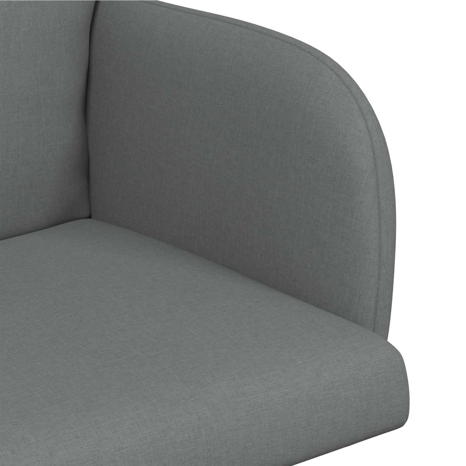 Krzesło do jadalni, zestaw 6 szt., ciemnoszary, materiał z podłokietnikami, ergonomiczne, wychylne, nowoczesne wzornictwo, stabilna rama metalowa, wygodna tapicerka, skandynawski styl, trwałe