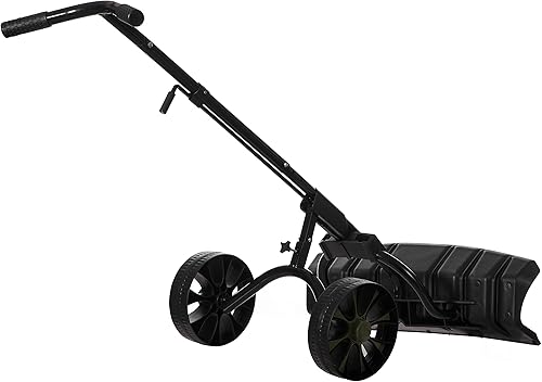 Miniatura 3 de Gardenised Pala de nieve extra ancha de 36 pulgadas con ruedas grandes y resistentes, resistente, color negro
