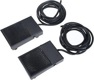 NORJIN 2-Pack Momentary Foot Pedal Switches 10A 250V SPDT Non-Slip Heavy Duty with 6.5FT Cable for Power Tools
