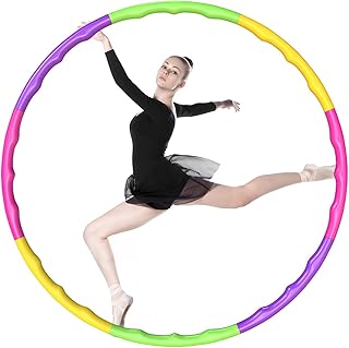 Kids Hula Hoop, Hula Hoops for Kids, 8 Sections Colorful Collapsible Hula Hoop Kids, Detachable hula hoop kids for Dancing/PlayinSports/Games/Swimming/Weight Loss Fitness Equipment