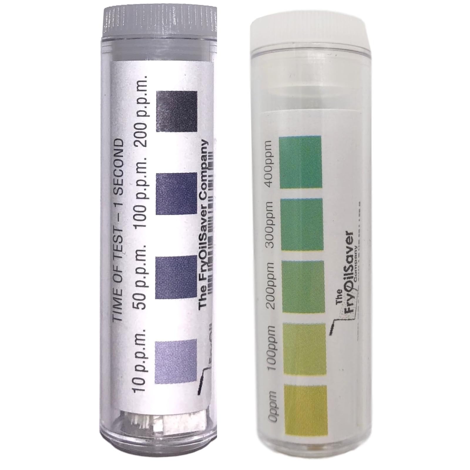 Restaurant Sanitizer Test Kit Combo, 2 x Vial of 100 Strips Each QR5 Quat Sanitizer 0-400PPM & Chlorine Test Strips 0-200PPM Testing Kit for Food Service, Bar & Restaurants Supplies by FryOilSaver Co.