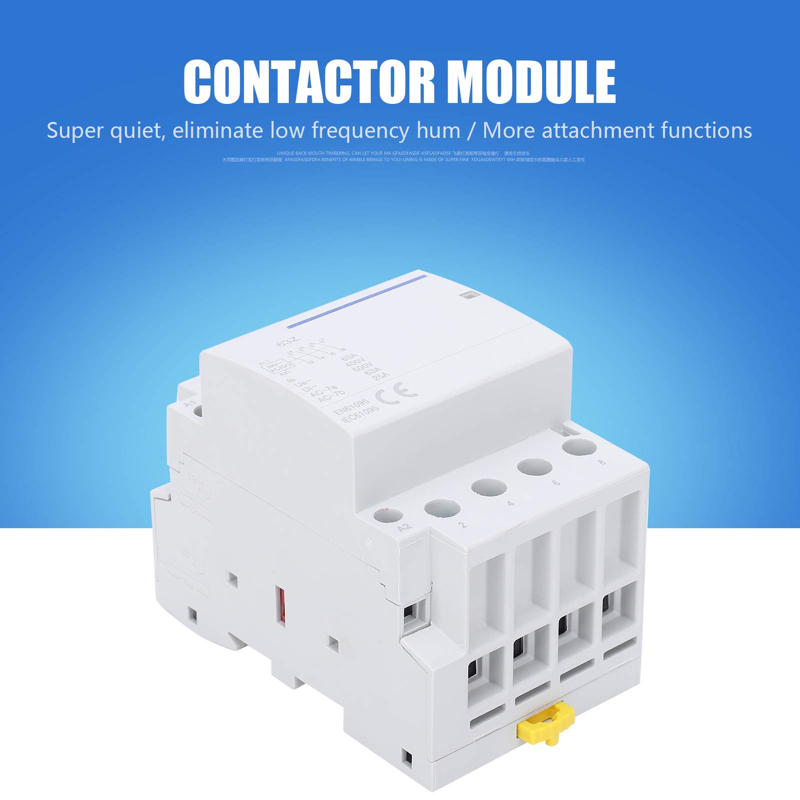 Spannungsschütz, BCH8-63 4NO 63A 400V AC/DC Elektronischer modularer Spulenschalter für Häuser, Hotels, Wohnungen (AC/DC 24V)