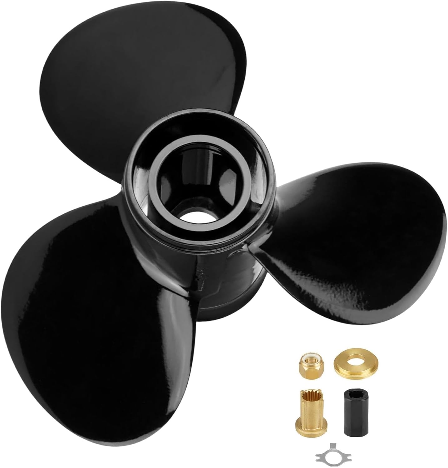48-77340A45 14 x 13P for Mercury Marine Black Max 60 75 90 100 115 125 HP Aluminum Boat Outboard Propeller Replace 77340A45 3-Blade 15 Spline RH
