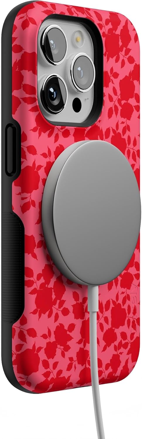 Casely iPhone 14 Pro Case | Rose Garden | Red Aesthetic | Bold Protective Design | Compatible with MagSafe