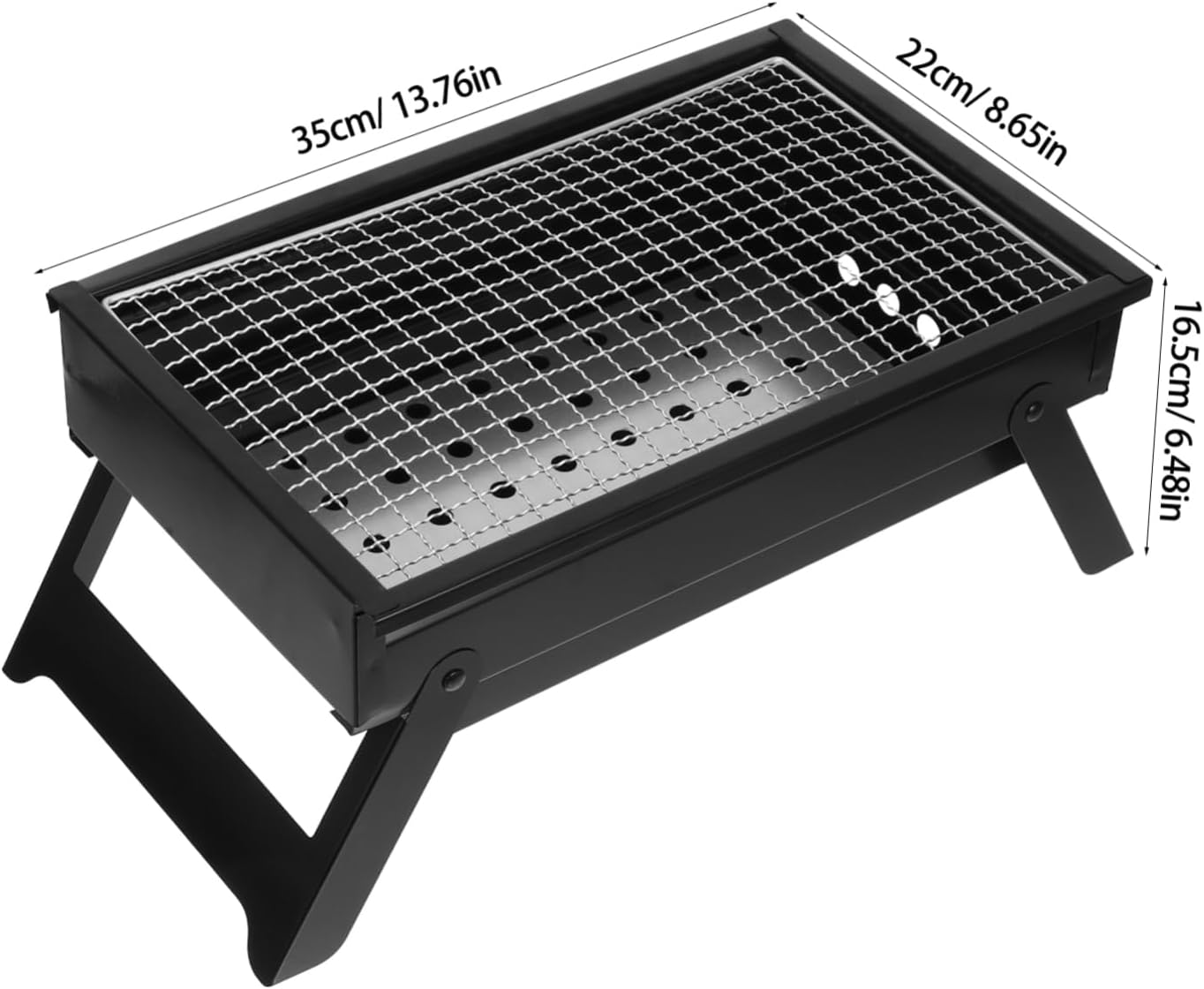 Toyvian Portable Outdoor Folding Charcoal Grill Compact and Lightweight Barbecue Grill for Camping Picnics and Outdoor Gatherings for People Easy to Transport and Store