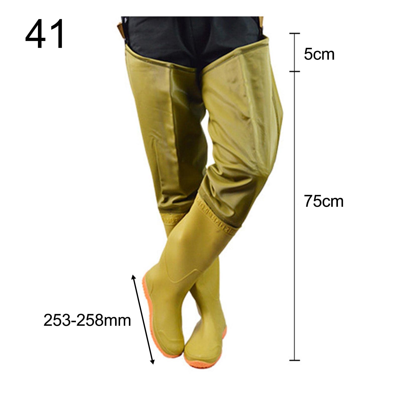 Fishing Hip Waders Bottes Imperméables Légères Respirantes Nylon Semelle Crantée Boucle pour Hommes Femmes Compatibles avec La Pêche Jardinage, 41