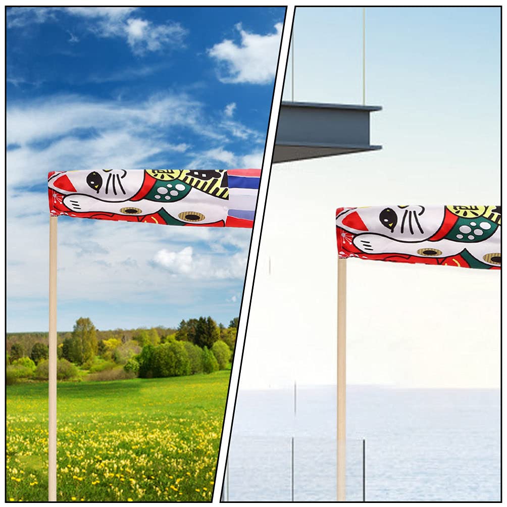 YARNOW Drapeau Décoratif Japonais Carp Koinobori Manche À Air 27.6 Pouces pour Décoration Extérieure Intérieure Sushi Bar Jardin
