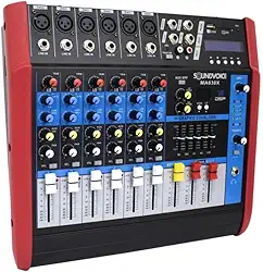 Mesa de Som Amplificada 500W 4 OHMS MA630X 6 Canais Mono Soundvoice