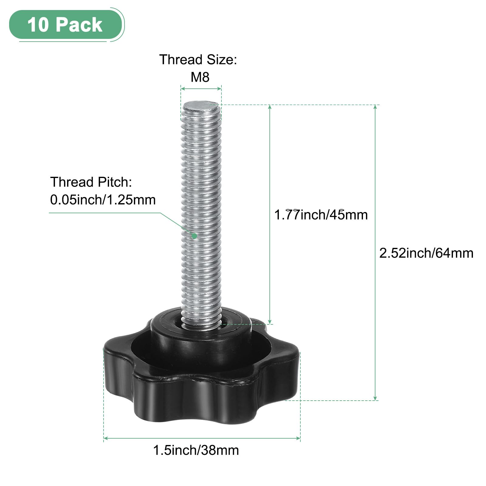 M METERXITY 10-Pack Star Clamping Knobs - Image 3