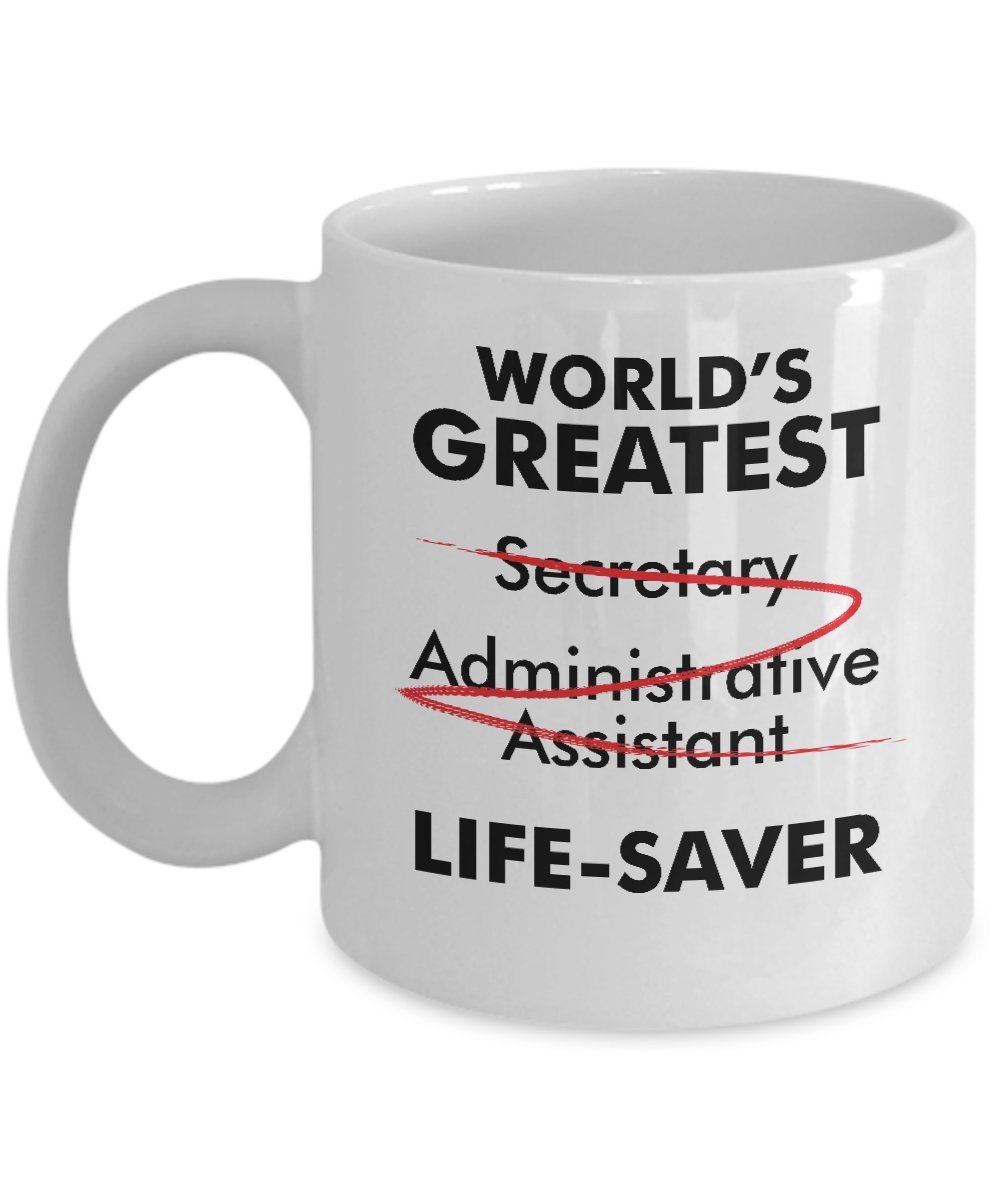 World's Greatest Secretary Life Saver Funny Appreciation Gift Idea Mug