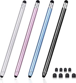 Stylus Pens for Touch Screens, Abiarst High Precision Capacitive Stylus for iPad iPhone Tablets Samsung Galaxy All Universal Touch Screen Devices (4-Pack Black/Blue/Silver/Rose Pink)
