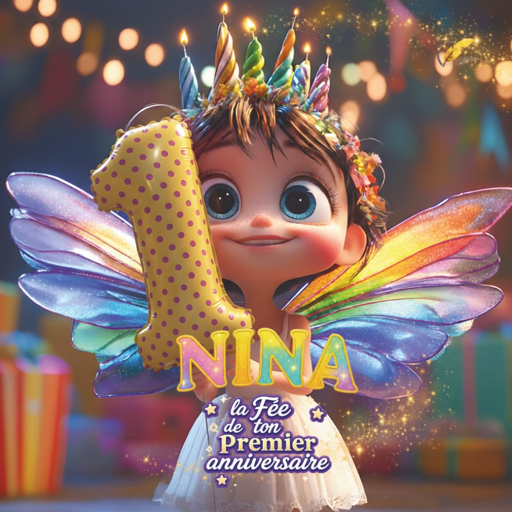 NINA, TA PETITE FÉE DU PREMIER ANNIVERSAIRE: LIVRE PERSONNALISABLE POUR GARÇON OU FILLE D'UN AN – CADEAU ORIGINAL POUR LE PREMIER ANNIVERSAIRE ET PRÉCIEUX SOUVENIR DE LA PREMIÈRE ANNÉE DE VIE