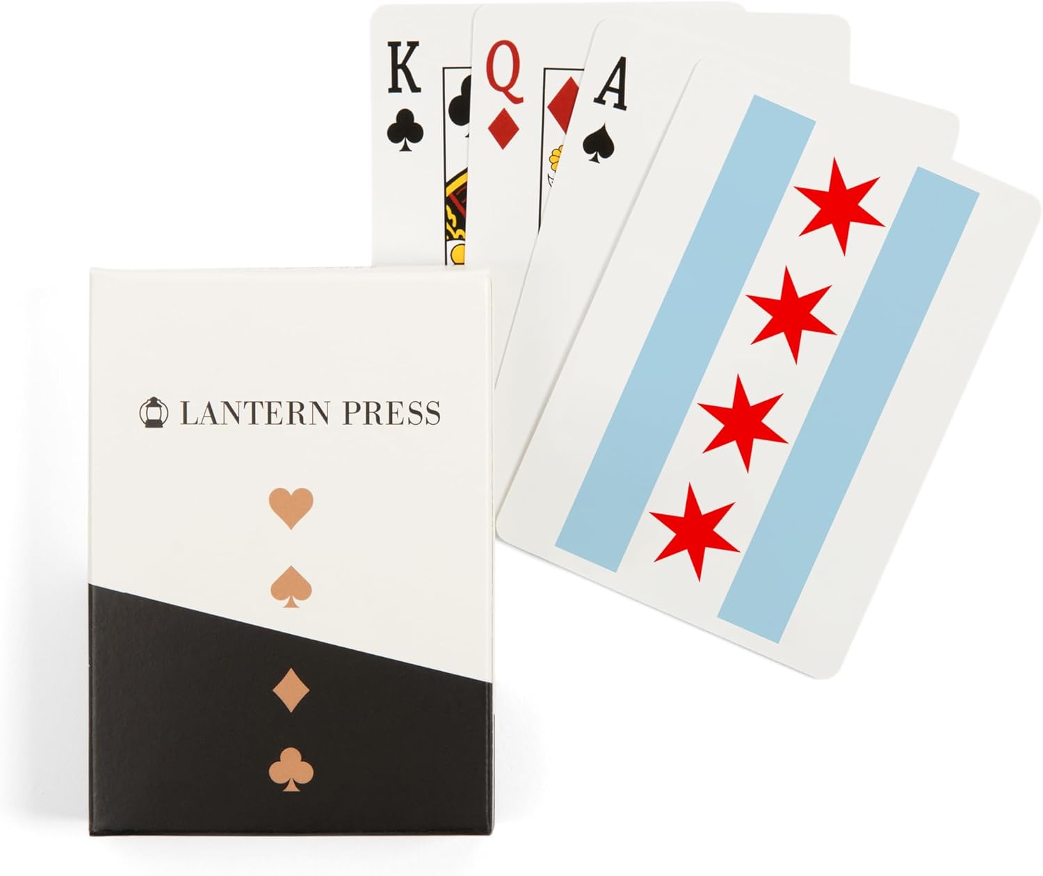 Lantern Press Chicago, Illinois, Flag, 52 Playing Cards for Adults, Poker Size Card Deck