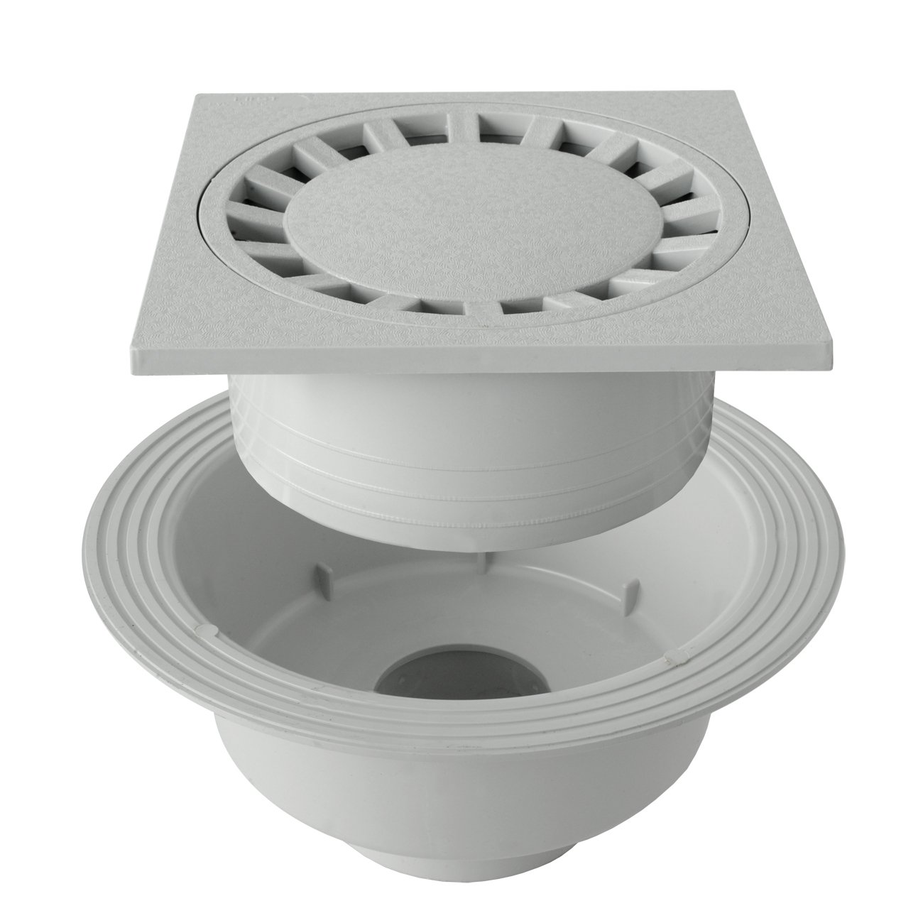 First Plast CHPVCBV2011G Chiusino Sifonato in PVC, Grigio, 200 x 200 mm