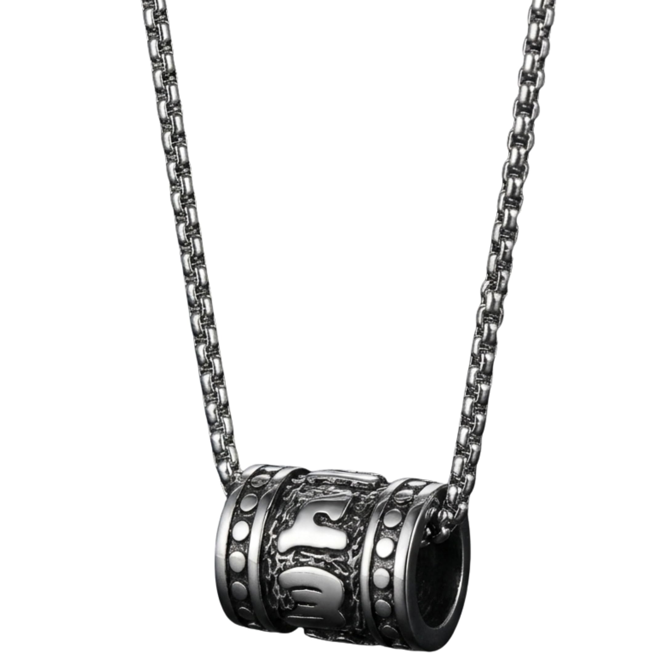 the men thing CYL-MANTRA (T) - Pure Titanium Steel Pendant with Stainless Steel 24inch Round Box Chain, European trending Style for Men & Boy-picture-11