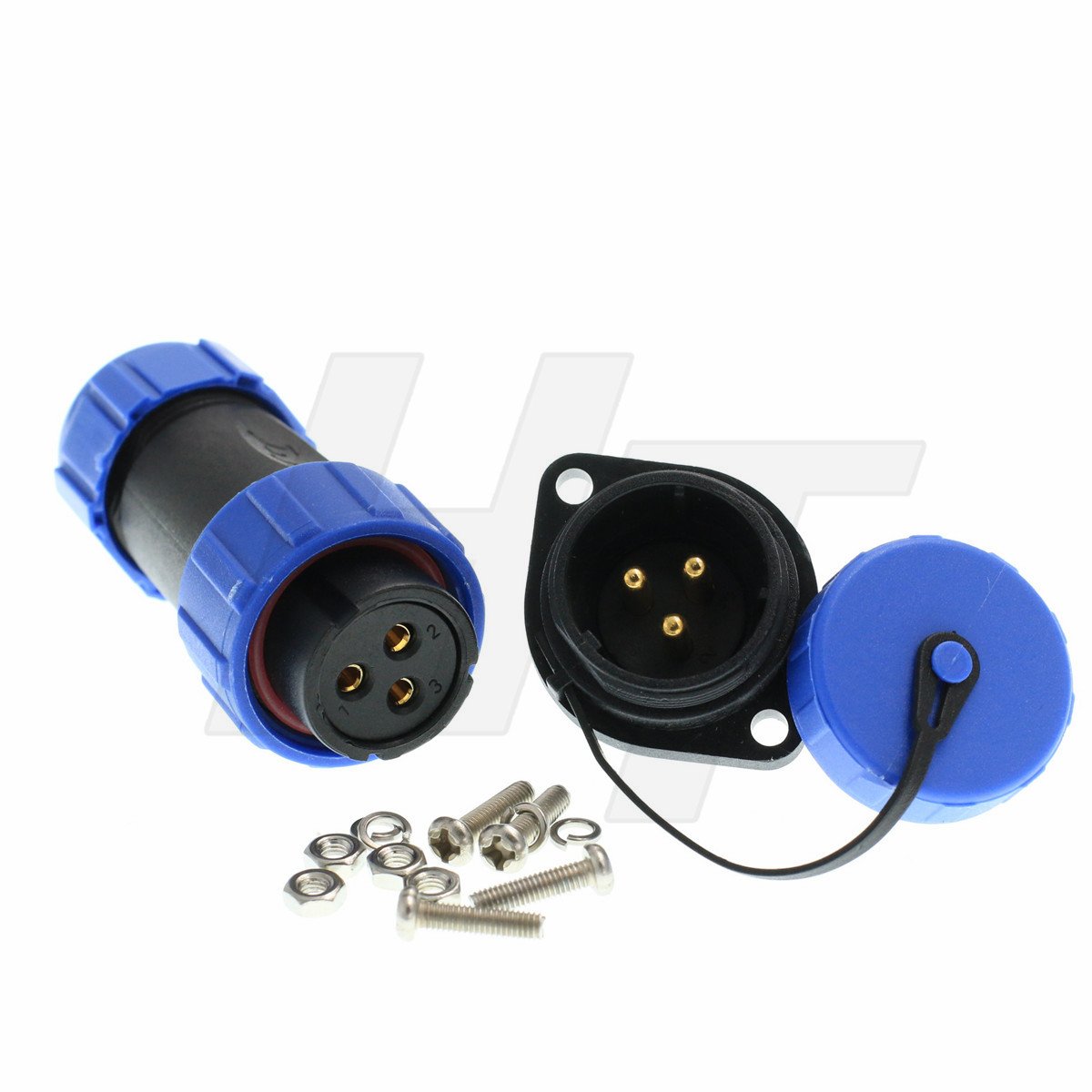 Conector Circular HE21 IP68 Para Automóvil Eléctrico - Impermeable Y De Montaje En Panel (12 Pines)