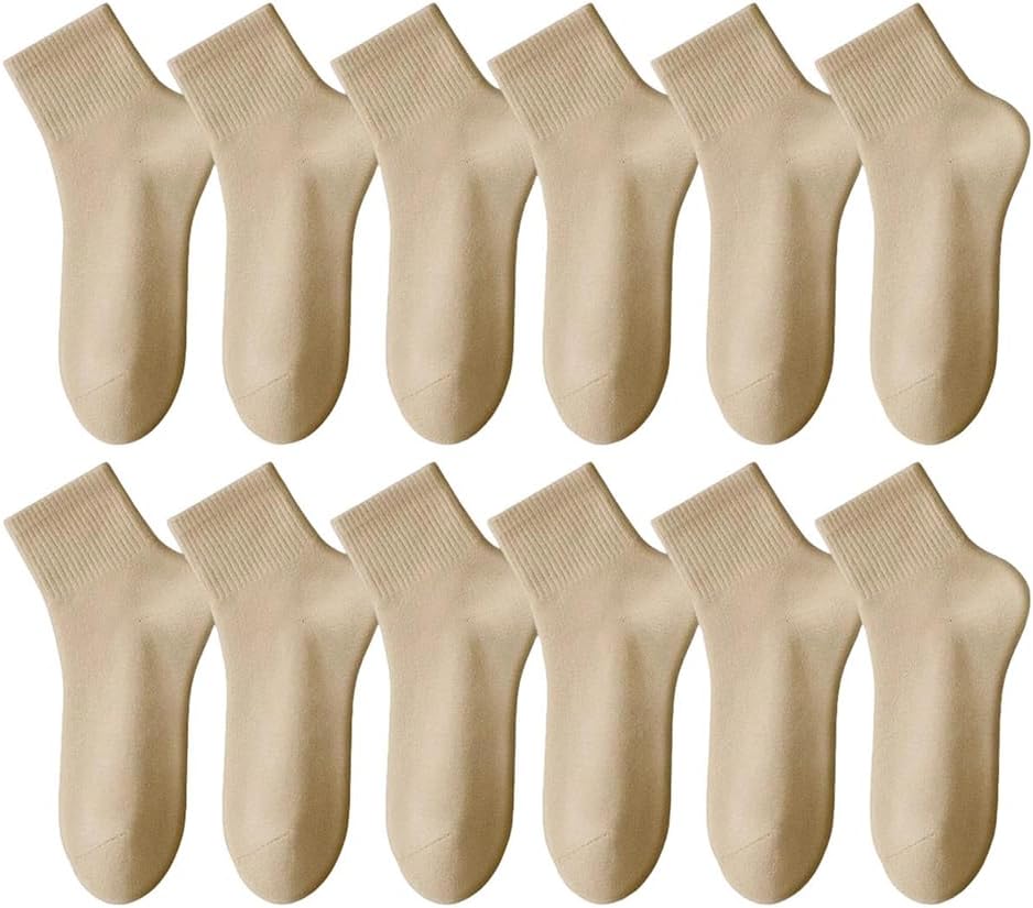 12 Pairs Women Cotton Socks Short Ankle Colorful Soft Breathable Daily Hosiery