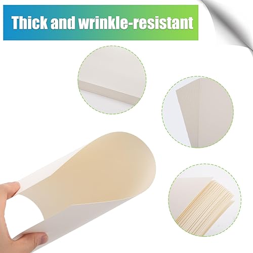Miniatura 3 de BigOtters 100 hojas de papel de cartulina marfil para manualidades, cartulina pesada A4, color blanco crema, tarjeta de construcción para hacer