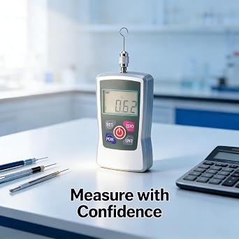 Digital Force 50N Mini Push Pull Tester Meter, Aluminum Alloy Compact Design - Built in Sensor, Multi Functional for Material Testing and Quality Control