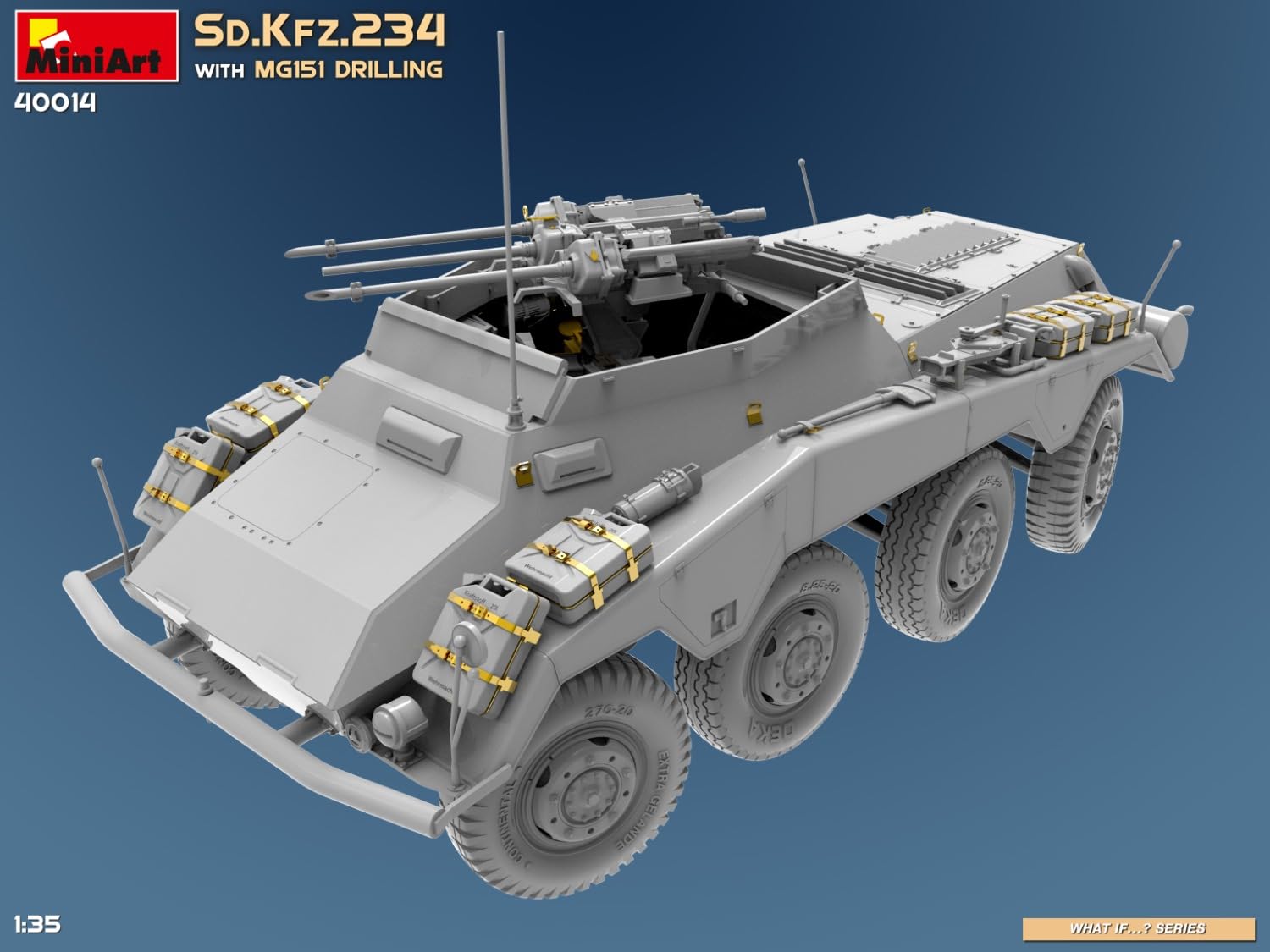Miniart 40014 1:35 DT. SD.Kfz.234 m. MG151 Perforación - reproducción Fiel, modelismo, Kit de plástico, Manualidades, Hobby, Pegar, modelismo, ensamblar