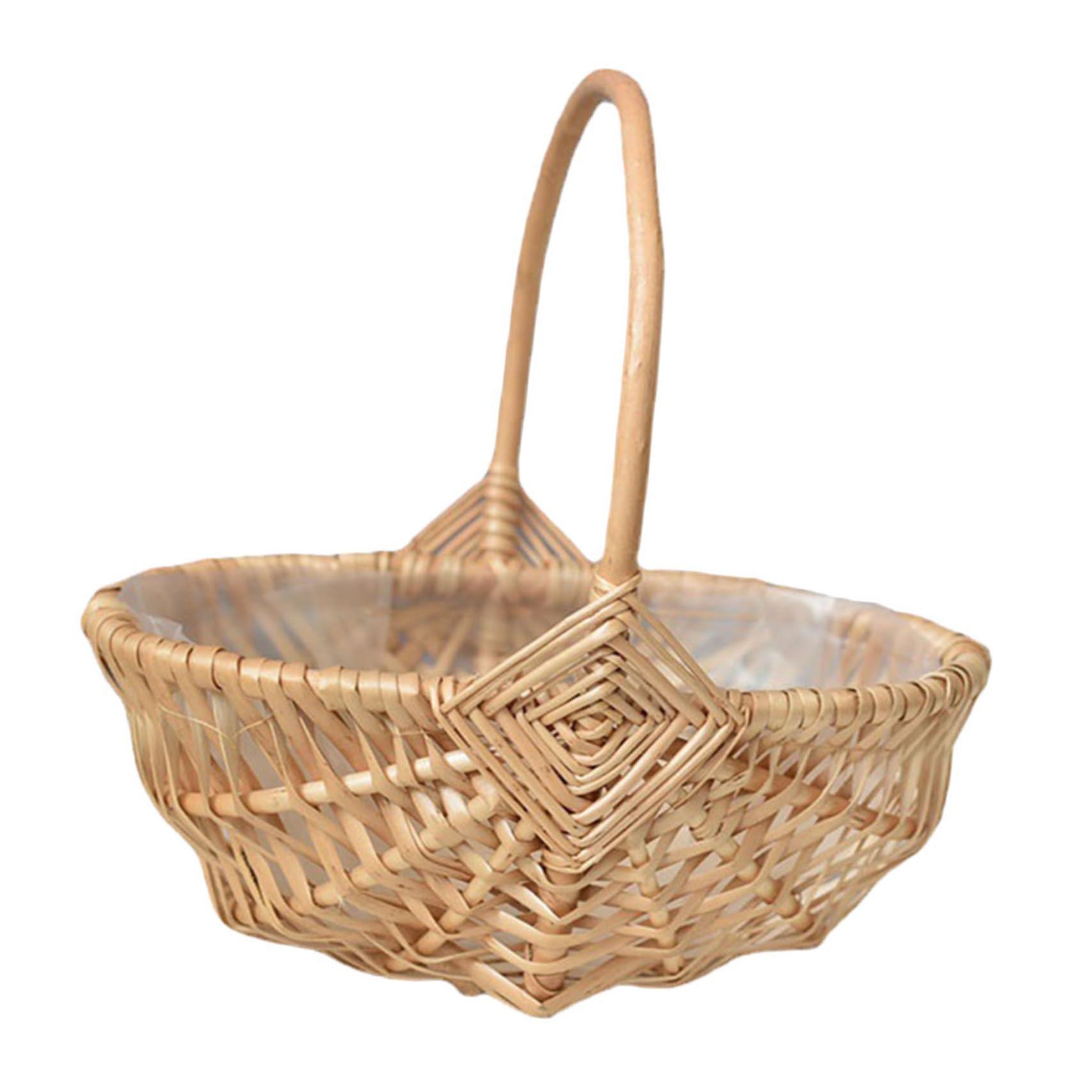 MUELODSIC Hand-Woven Flower Girl Wedding Basket Rustic Wicker Portable Storage Suitable for Garden and Wedding Party