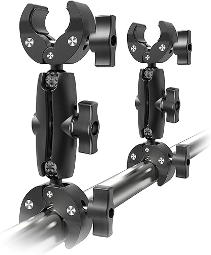 Miniatura 9 de Soporte de cámara de doble abrazadera: soporte universal para carritos de golf, abrazadera de paraguas, escritorio, cochecitos, vagones, estudio