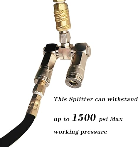 Miniatura 6 de Accesorios para compresores de aire,Divisor de manguera de aire de 2 vías,Piezas del compresor de aire de presión de trabajo máxima de 1500