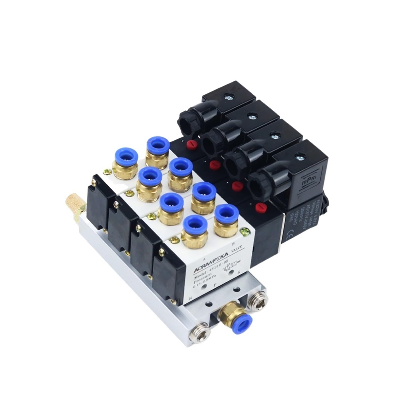Bloc électrovanne 4V210-08 AC110V évite les fuites d'air et le bruit à 4 voies